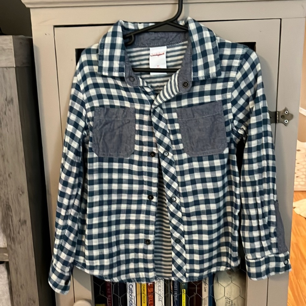 Cat and Jack Gauze snap shirt